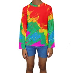 Colorful Abstract Design Kid s Long Sleeve Swimwear by Valentinaart