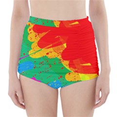 Colorful Abstract Design High-waisted Bikini Bottoms by Valentinaart