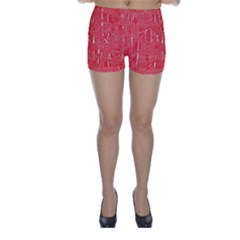 Red Pattern Skinny Shorts by Valentinaart