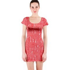Red Pattern Short Sleeve Bodycon Dress by Valentinaart