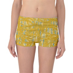 Yellow Pattern Boyleg Bikini Bottoms by Valentinaart