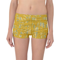 Yellow Pattern Reversible Boyleg Bikini Bottoms by Valentinaart