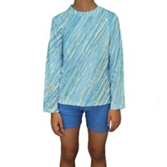 Light Blue Pattern Kid s Long Sleeve Swimwear by Valentinaart