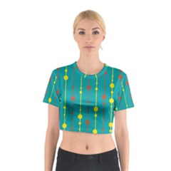 Green, Yellow And Red Pattern Cotton Crop Top by Valentinaart
