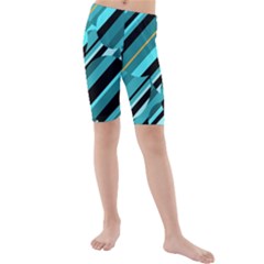 Blue Abstraction Kid s Mid Length Swim Shorts by Valentinaart