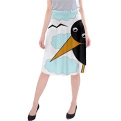 Black Raven Midi Beach Skirt by Valentinaart