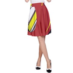 Red And Yellow Design A-line Skirt by Valentinaart