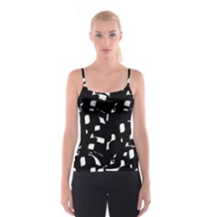 Black And White Pattern Spaghetti Strap Top by Valentinaart