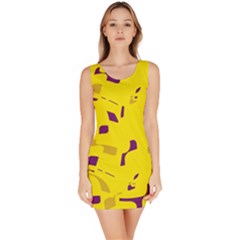 Yellow And Purple Pattern Sleeveless Bodycon Dress by Valentinaart