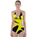 Yellow amoeba Cut-Out One Piece Swimsuit View1