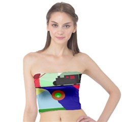 Abstract Train Tube Top by Valentinaart