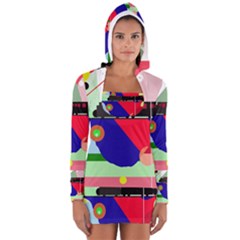 Abstract Train Women s Long Sleeve Hooded T-shirt by Valentinaart