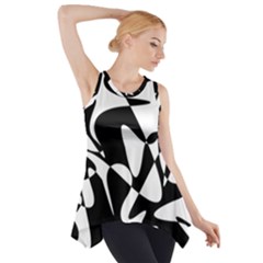 Black And White Elegant Pattern Side Drop Tank Tunic by Valentinaart