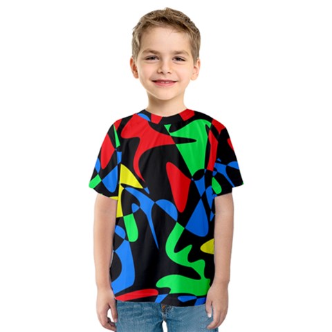 Colorful Abstraction Kid s Sport Mesh Tee by Valentinaart
