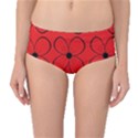 Red floral pattern Mid-Waist Bikini Bottoms View1