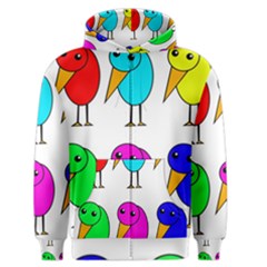 Colorful Birds Men s Zipper Hoodie by Valentinaart
