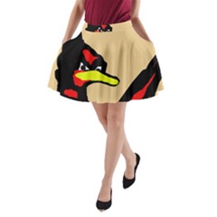 Angry Bird A-line Pocket Skirt by Valentinaart