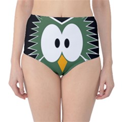 Green Owl High-waist Bikini Bottoms by Valentinaart