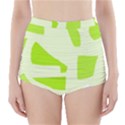 Green abstract design High-Waisted Bikini Bottoms View1