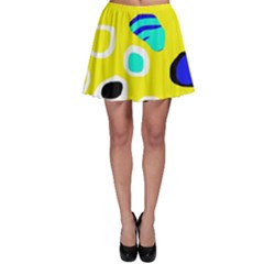 Yellow Abstract Pattern Skater Skirt by Valentinaart