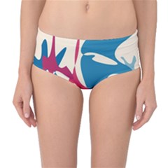 Decorative Amoeba Abstraction Mid-waist Bikini Bottoms by Valentinaart