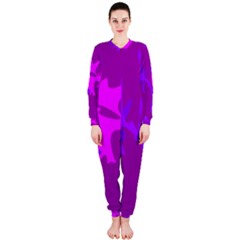 Purple, Pink And Magenta Amoeba Abstraction Onepiece Jumpsuit (ladies)  by Valentinaart