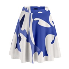 Blue Amoeba Abstract High Waist Skirt by Valentinaart