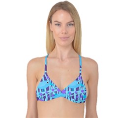 Blue And Purple Bird Reversible Tri Bikini Top by Valentinaart