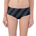 Gray and black lines Mid-Waist Bikini Bottoms View1