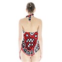 Red high art abstraction Halter Swimsuit View2