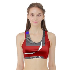 Red Abstraction By Moma Sports Bra With Border by Valentinaart