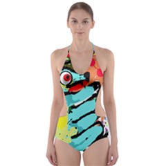 Abstract Animal Cut-out One Piece Swimsuit by Valentinaart