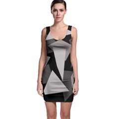 Simple Gray Abstraction Sleeveless Bodycon Dress by Valentinaart