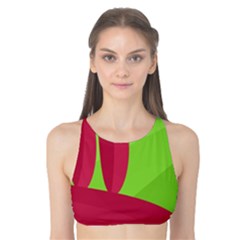 Green And Red Landscape Tank Bikini Top by Valentinaart