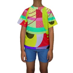 Colorful Abstraction By Moma Kid s Short Sleeve Swimwear by Valentinaart
