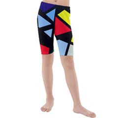 Colorful Geomeric Desing Kid s Mid Length Swim Shorts by Valentinaart