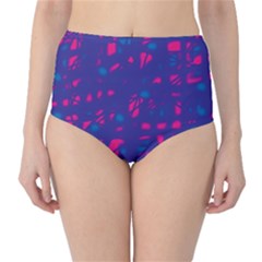 Blue And Pink Neon High-waist Bikini Bottoms by Valentinaart