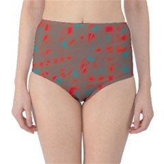 Red And Brown High-waist Bikini Bottoms by Valentinaart