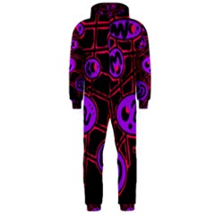 Purple And Red Abstraction Hooded Jumpsuit (men)  by Valentinaart