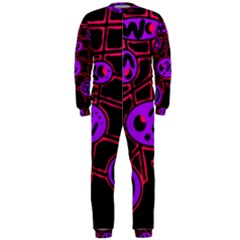 Purple And Red Abstraction Onepiece Jumpsuit (men)  by Valentinaart