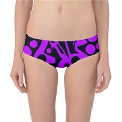 Purple And Black Abstract Decor Classic Bikini Bottoms by Valentinaart