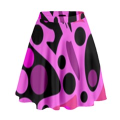 Pink Abstract Decor High Waist Skirt by Valentinaart