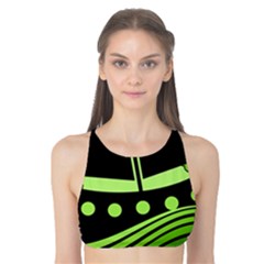 Boat - Green Tank Bikini Top by Valentinaart