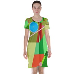 Colorful Abstraction Short Sleeve Nightdress by Valentinaart