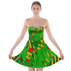 In The Jungle Strapless Dresses by Valentinaart