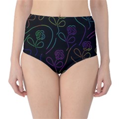 Flowers - Pattern High-waist Bikini Bottoms by Valentinaart