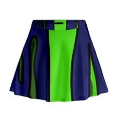 Green Snakes Mini Flare Skirt by Valentinaart