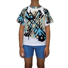 Abstract Decor - Blue Kid s Short Sleeve Swimwear by Valentinaart