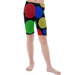 Colorful Hypnoses Kid s Mid Length Swim Shorts by Valentinaart