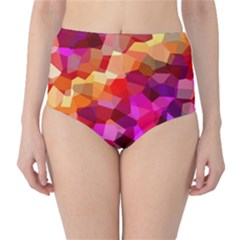 Geometric Fall Pattern High-waist Bikini Bottoms by DanaeStudio